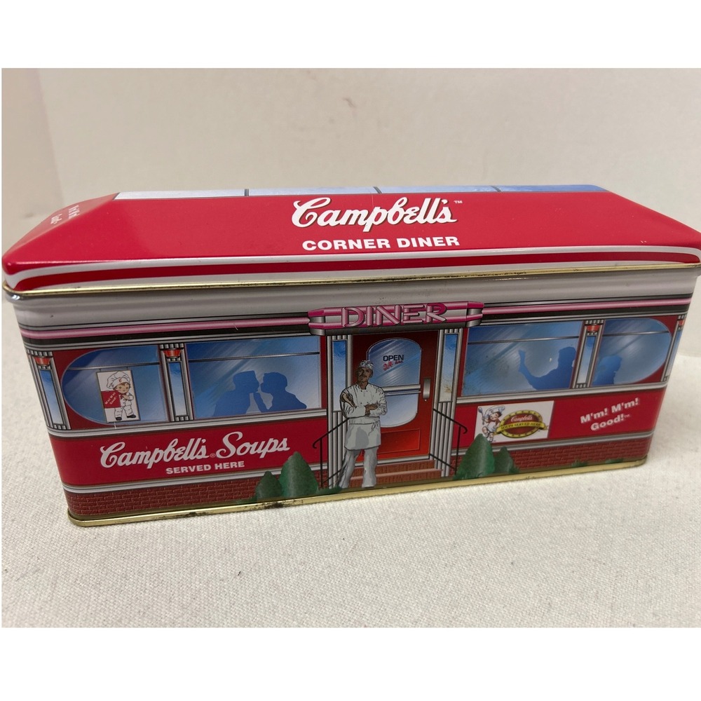 Campbell's Corner Diner Tin Box Retro Collectible Kitchen Decor‎ Storage